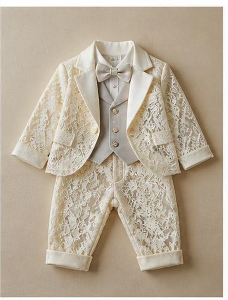 Baby lace tuxedo suit