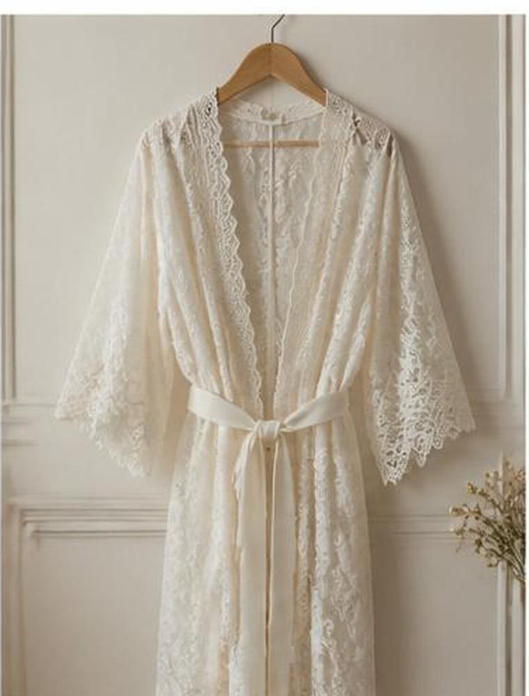 Lace nursing robe