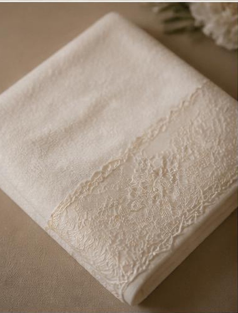 Newborn lace embroidered towel