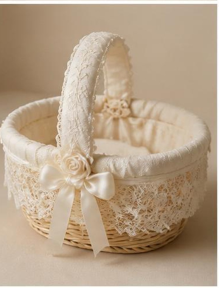 Newborn lace basket decoration