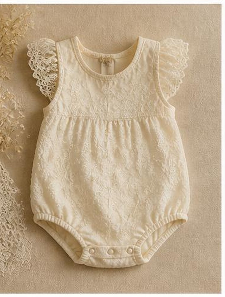 Baby lace romper set