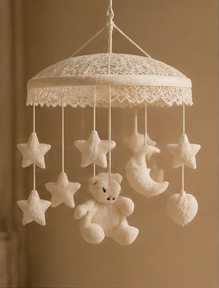 Newborn lace nursery mobile