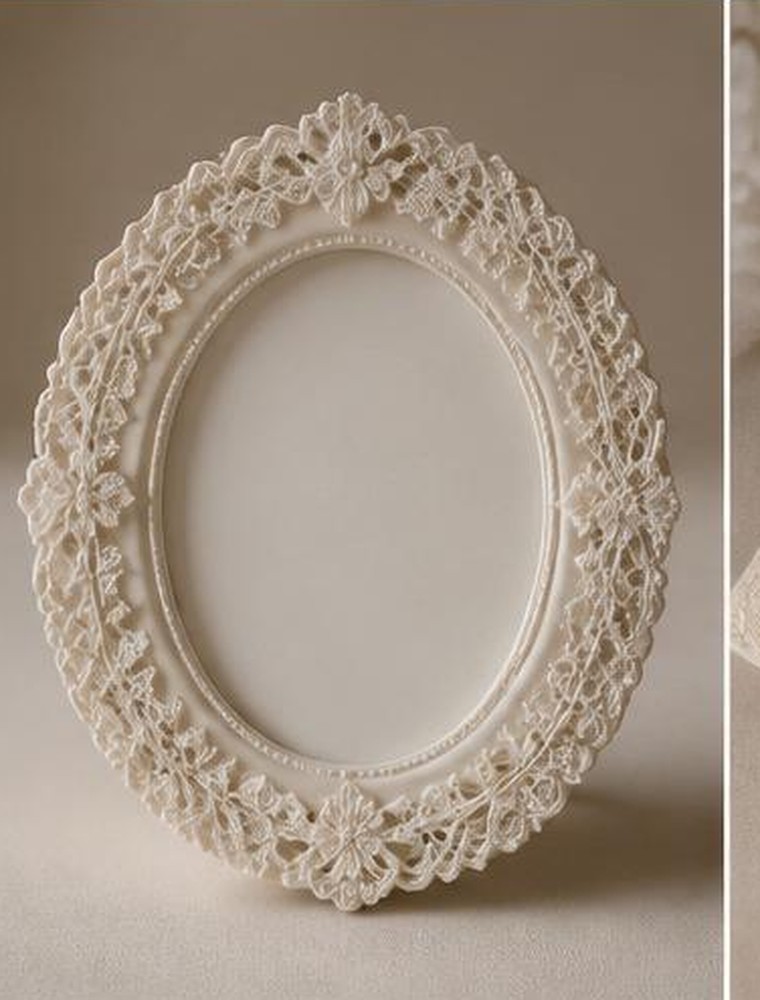 Newborn lace footprint frame