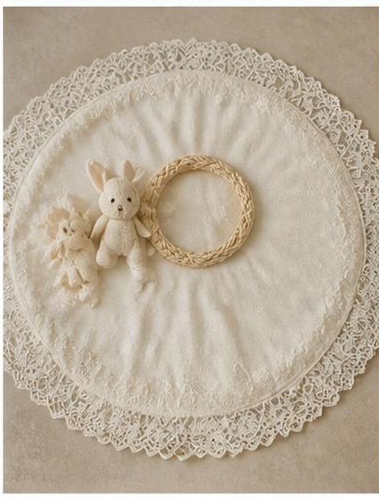 Baby lace milestone blanket