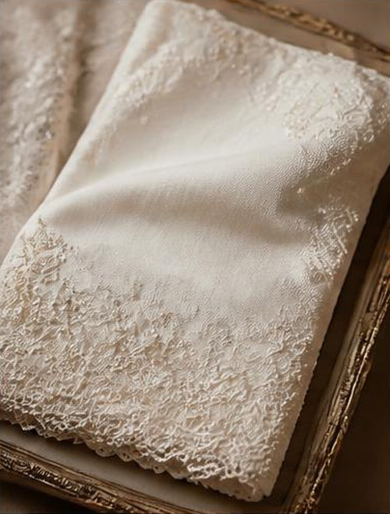 Newborn lace burp cloth